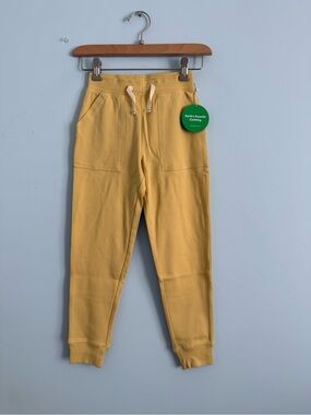 PACT Kids Organic Cotton Jogger Pants Yellow Size 6-7 Unisex NWT